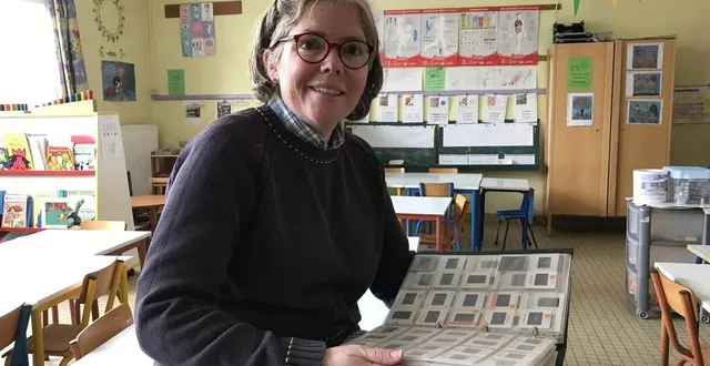photo  aline letertre lance un appel aux briouzains qui ont connu les colonies organisées par la fraternelle espérance dans la manche, jusque dans les années 1990, afin d’identifier les personnes sur les diapositives.  &copy;  ouest-france 