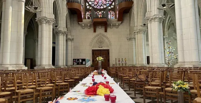 photo  l’église saint-germain de flers, dans l’orne, se prépare pour pâques.  &copy;  ouest-france 