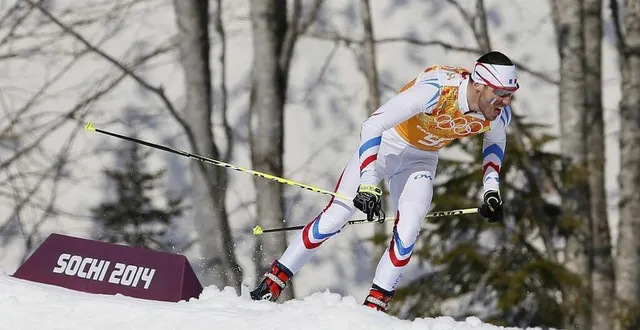 photo  robin duvillard lors du 4x10 km des jeux olympiques de sotchi 2014.  &copy;  photo : stefan wermuth / reuters archives 