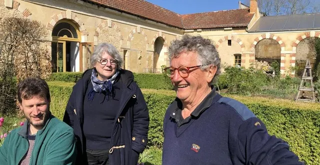 photo  de gauche à droite, julien hardy, historien et médiateur culturel à l’abbaye de tuffé (sarthe) ; évelyne wander, présidente de l’association des amis du patrimoine de l’abbaye, et jean-pierre maupay, fondateur de l’association et ancien maire du village.  &copy;  ouest-france 