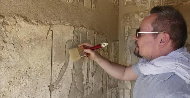 photo  frédéric payraudeau participe à deux missions de fouilles archéologiques en égypte chaque année.  &copy;  le maine libre 