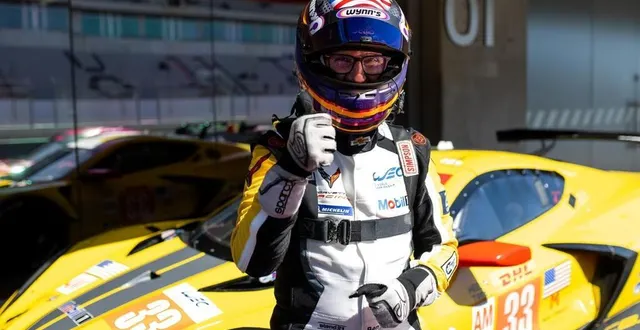 photo  ben keating a gagné en lm gte am sur la corvette n°33.  &copy;  marius hecker – fia wec 