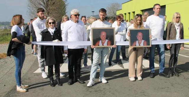 photo  les proches de nelly ferron, tuée chez elle en mars dernier, ont organisé une marche blanche à sa mémoire à coulans-sur-gée (sarthe), ce samedi 22 avril 2023.  &copy;  ouest-france 