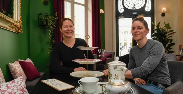 photo  angers, le 25 avril 2023. céline chureau (à droite) et estelle gibergues ouvrent leur chou le samedi 6 mai à la place du restaurant o’plaisir qui avait succédé au pot à jean rue saint-martin.  &copy;  co – laurent combet 
