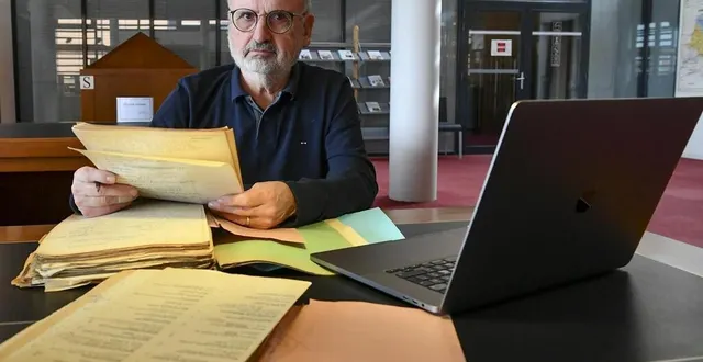 photo  yves moreau effectue ses recherches sur les déportés juifs de sarthe aux archives départementales.  &copy;  le maine libre – yvon loué 