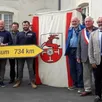 photo les allemands ont offert à la commune l’emblème de la ville d’issum, accompagné de la pancarte.