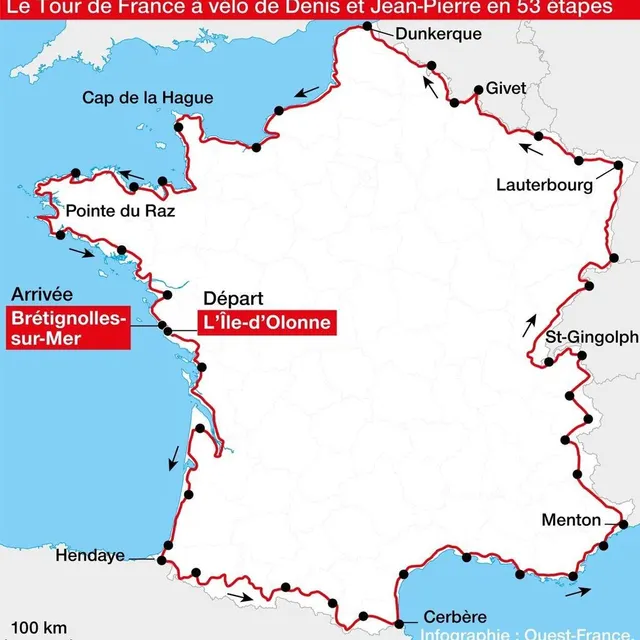 photo le tour de france de denis et jean-pierre  ©  infographie ouest-france