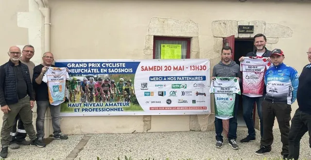 photo  de nombreux sponsors ont apporté leur soutien au grand prix cycliste élite nationale, qui se déroulera samedi 20 mai 2023, à neufchâtel-en-saosnois (sarthe).  &copy;  vincent besnard 