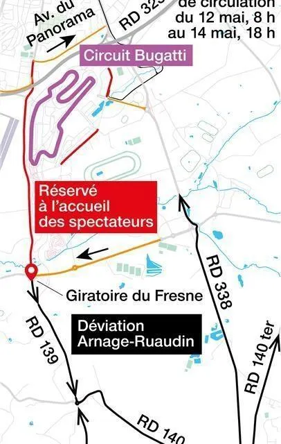 photo le plan de circulation, en vue du motogp du mans (sarthe) du 12 au 14 mai 2023.  ©  ouest-france