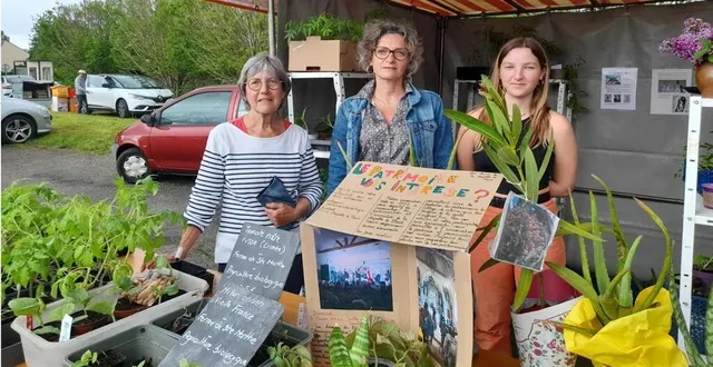 photo  les bénévoles des amis de la chapelle de flacé vendaient des plants de légumes.  &copy;  le maine libre 