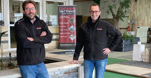 photo portrait. charles & alexandre touboulic, dirigeants de dallages de l’ouest, à beaucouzé &copy; dallages de l’ouest