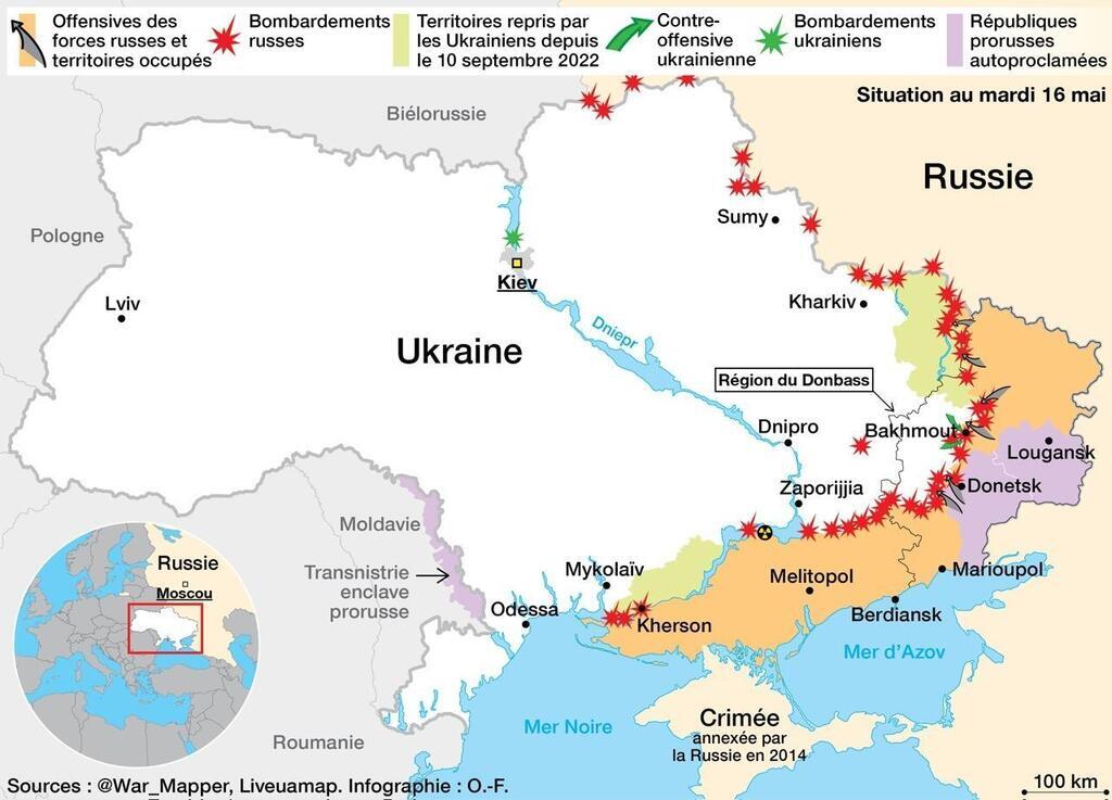 CARTE. Guerre En Ukraine : Des Avancées à Bakhmout, Sommet Européen En ...