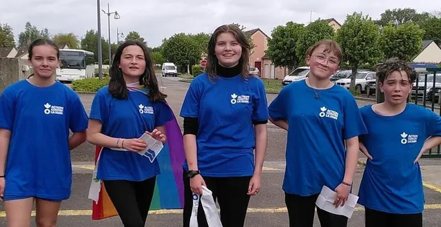 photo  les collégiens ont couru pour valoriser leurs promesses de dons.  &copy;  ouest-france 