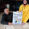 photo sylvie et joël jupin, riverains et principaux acteurs du collectif « non à l’entrepôt trangé », ont présenté leur nouvelle affiche lors de la troisième réunion publique mardi 16 mai 2023.