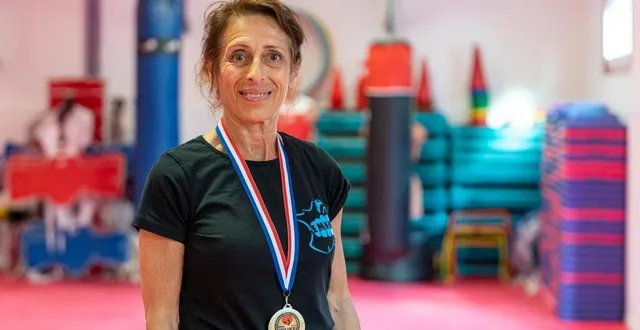 photo  mylène septier, 62 ans, a gagné la médaille d’or dans sa catégorie vétérans 2, lors de l’open international de krav maga, en mai 2023.  &copy;  le maine libre – xavier sarrat 