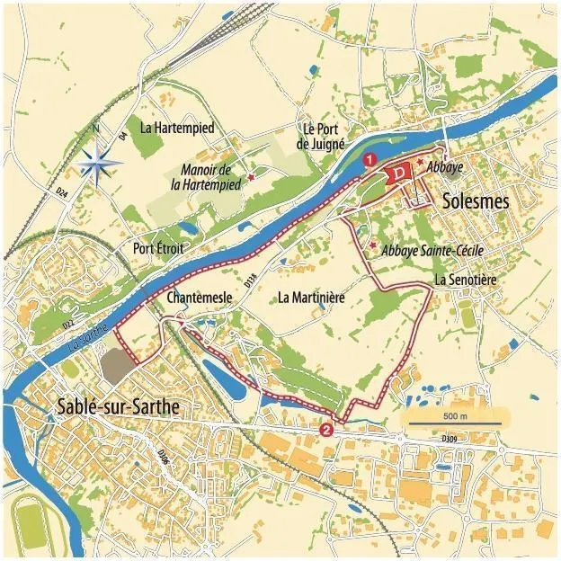 photo balade à solesmes, connue pour ses deux abbayes bénédictines.  ©  dr