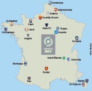 Football. La carte de la Ligue 2 saison 2023-2024 . Sport 