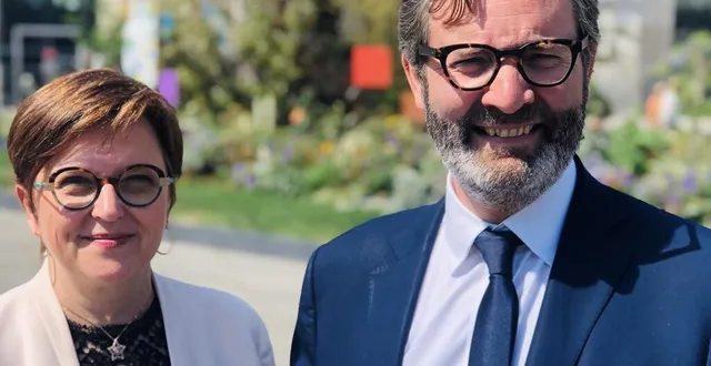 photo  corinne bourcier, 54 ans, maire déléguée (sans étiquette) de chaudron-en-mauges, et emmanuel capus, 49 ans, sénateur (horizons) sortant.  &copy;  ouest-france 