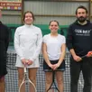 photo  jérémy émile, président tennis-club de l’antonnière, faustine, lucie, et jérémy barré professeur à la salle de tennis d’aigné. 