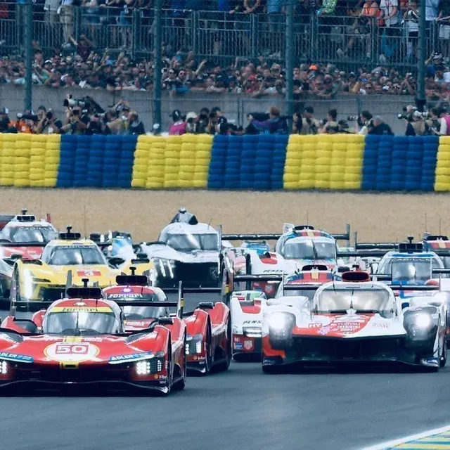 photo la ferrari numéro 50 partie en pole position a emmené le peloton des 24 heures du mans 2023.  ©  photo : marc ollivier/ouest-france