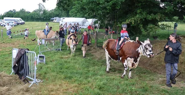 photo  le stand 4 pat’balad', qui proposait des balades à dos de vache, a connu un beau succès.  &copy;  ouest-france 
