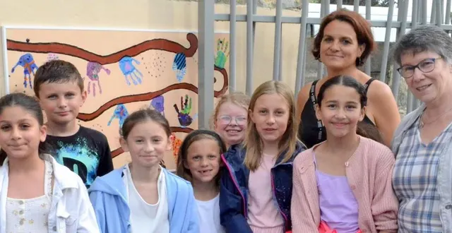 photo  de jolies fresques multicolores ont été réalisées par les élèves de l’école des tilleuls.  &copy;  le maine libre 