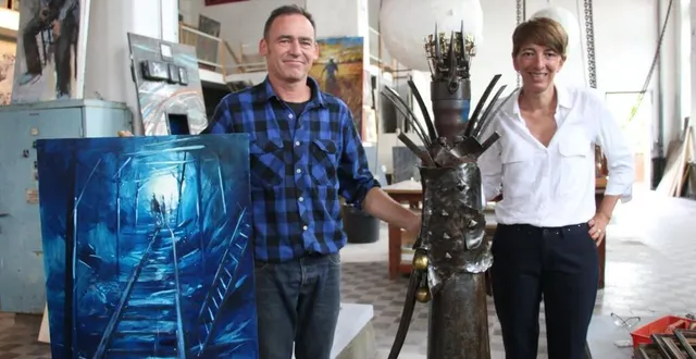 photo  une exposition inédite réunit les œuvres du peintre florent maussion et de la sculptrice maho, à bois ii.  &copy;  co 