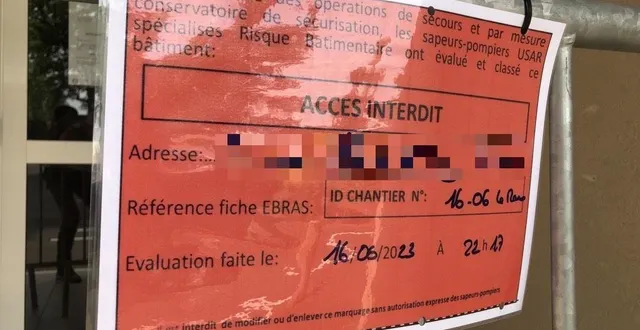 photo  un immeuble du mans, qui présentait déjà des fissures, a été évacué par précaution dans la soirée du vendredi 16 juin 2023. les habitants ont pu réintégrer leurs logements ce samedi 17 juin dans l’après-midi.  &copy;  le maine libre 