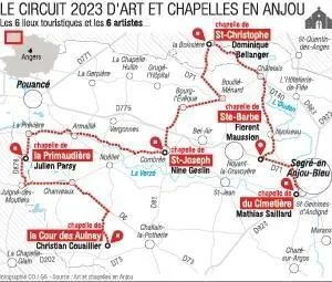 photo le circuit, pour visiter l’ensemble des six chapelles de cette partie nord-ouest du segréen, s’étend sur 61 km  ©  nfographie co