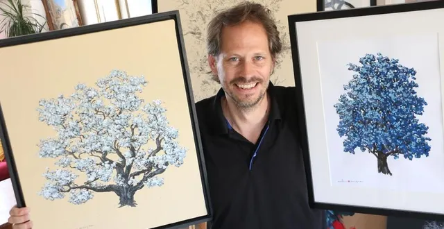photo  pour le festival plein champ, mathieu maignan, qui excelle dans l’art de dessiner et peindre des arbres, va réaliser une composition inspirée par le réchauffement climatique et la nature en souffrance.  &copy;  ouest-france 