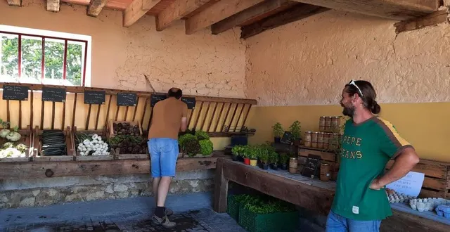 photo  brice massé vend les premières récoltes de sa ferme.  &copy;  ouest-france 
