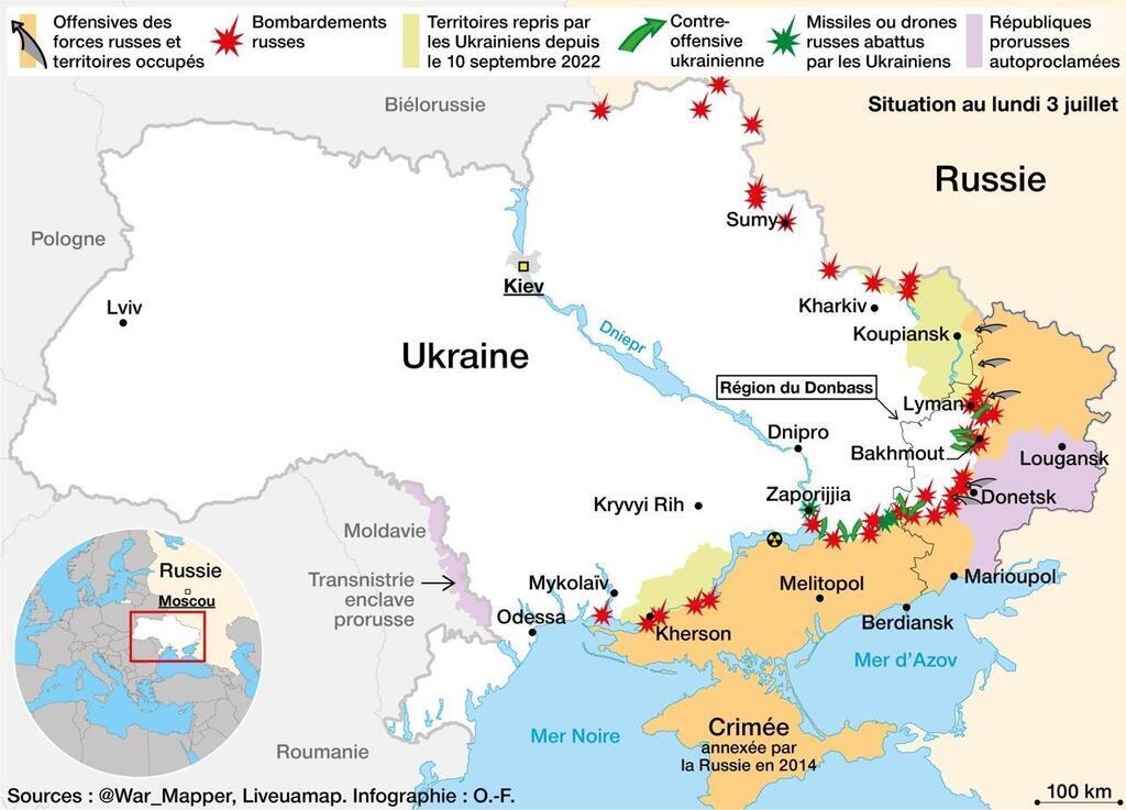 CARTE. Guerre En Ukraine : Kiev Revendique Des Gains Légers, La Russie ...