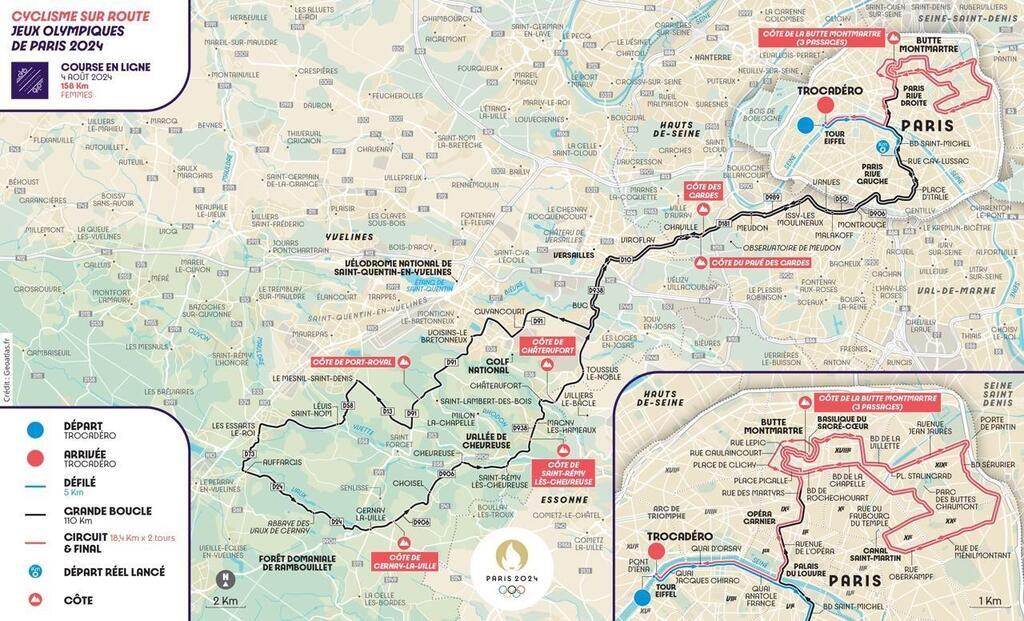 JO 2024. Les parcours complets des épreuves de cyclisme des Jeux