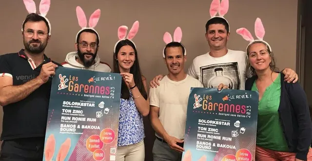 photo  une partie de l’équipe de l’association des garennes attend un nombreux public pour les concerts de samedi 8 juillet 2023.  &copy;  ouest-france 