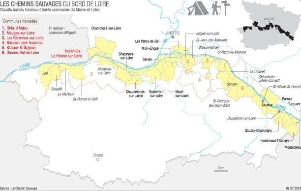 Voici le tracé du Chemin Sauvage sur les bords de Loire. Infographie CO photo voici le tracé du chemin sauvage sur les bords de loire. © infographie co
