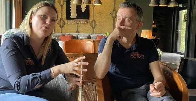 photo  céline talineau, directrice du zoo de la flèche, et cyril hue, vétérinaire, ont détaillé les prochaines étapes de la transformation du parc.  &copy;  le maine libre 