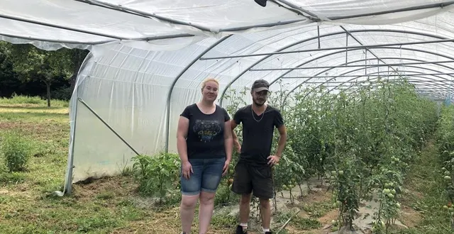 photo  tiphaine serais, salariée et teddy duchêne, propriétaire de la maison des légumes à messei (orne) sont aussi partenaires dans la vie.  &copy;  ouest-france 