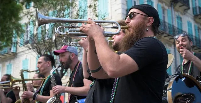 photo  le brass band suck da head jouera à mansigné, dimanche 23 juillet 2023.  &copy;  frédéric laurès 