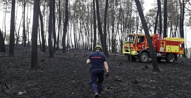 photo  du18 au 20 juillet 2022, un incendie a brûlé plus de 300 hectares de forêt dans les communes de teloché, mulsanne et ruaudin, en sarthe.  &copy;  thomas brégardis / archives ouest-france 