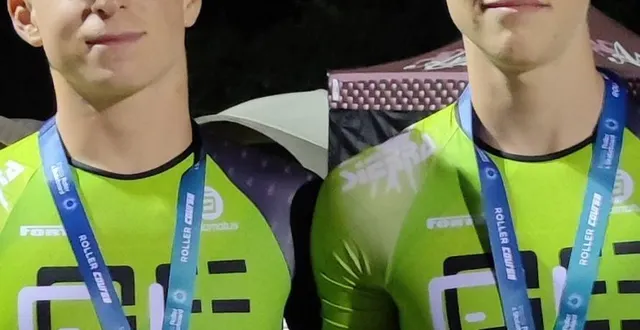 photo  à coulaines, florent plaire (à droite) est arrivé second lors des 10 000 m par élimination. arthur lebeaupina fini troisième.  &copy;  ouest-france 