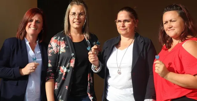 photo  noémie bolteau, marine forget, alicia gaubert et emilie gautret sont les nouvelles assistantes maternelles à notre-dame-du-pé.  &copy;  ouest-france 