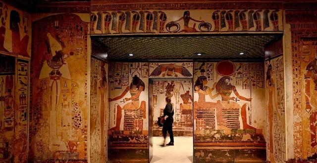 photo  le musée de tessé au mans (sarthe) présente deux reconstitutions grandeur nature de tombes égyptiennes. ici, l’une des salles du temple dédié à néfertari, reine de ramsès ii.  &copy;  marc ollivier, ouest-france 