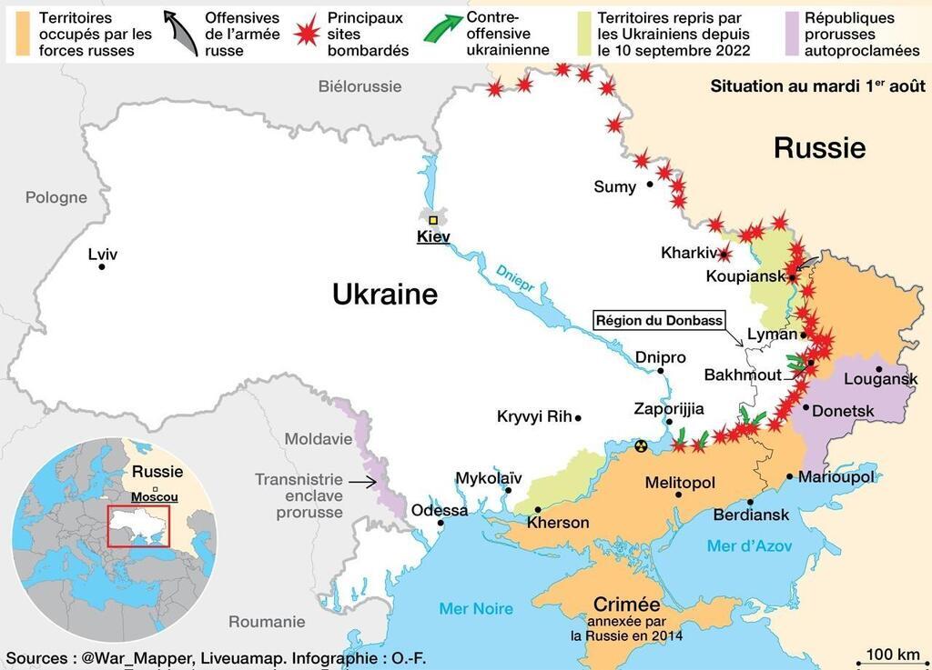 CARTE. Guerre En Ukraine : Drones Navals, Frappes Sur Kharkiv Et ...