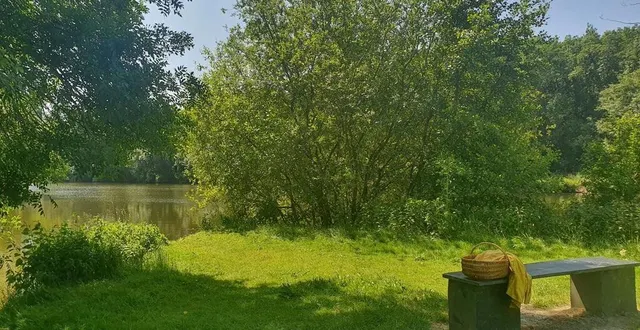 photo  dans le parc de l’isle-briand, au lion-d’angers, on peut déjeuner à l’ombre et au bord de l’eau.  &copy;  tiphaine crézé 