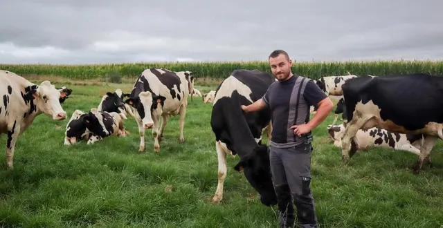 photo  l’agriculteur et sapeur-pompier volontaire christopher pineau est associé du gaec de l’ormeau, à courdemanche (sarthe). il cultive des céréales et élève des vaches laitières.  &copy;  ouest-france 
