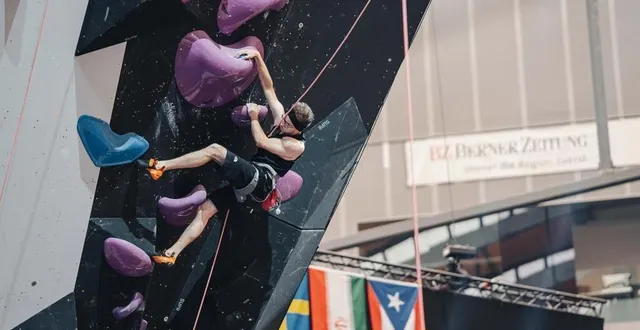photo  aloïs pottier a été sacré champion du monde de para-escalade à berne en suisse le jeudi 10 août 2023.  &copy;  dr 