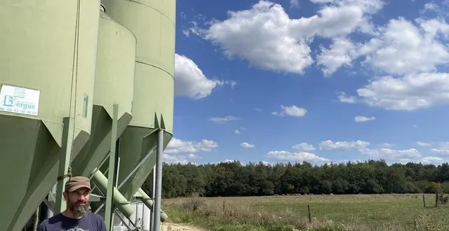 photo  du haut du troisième silo, antoine forêt peut surveiller toute la forêt de malpaire.  &copy;  le maine libre 