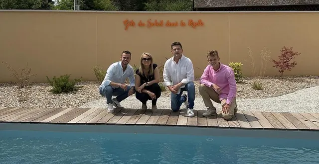 photo  aymeric, catherine, christophe et matthieu bourné qui ont créé ensemble le gîte du soleil dans la ruelleà yvré-l’évêque.  &copy;  le maine libre 