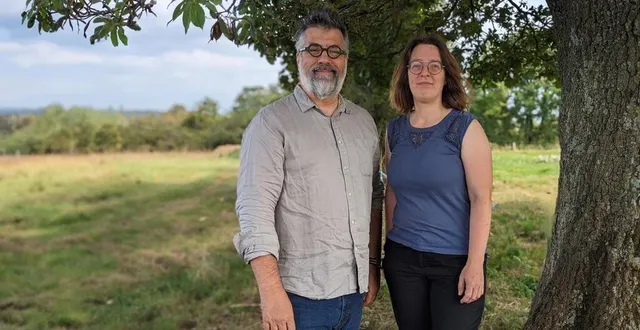 photo  pierre ristic, 52 ans, et florence picot, 40 ans, forment un binôme écologiste pour les élections sénatoriales organisées dans l’orne, en septembre 2023.  &copy;  marie eve dubray 