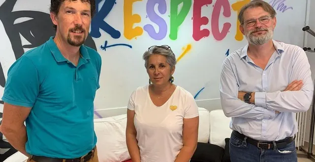 photo  yannig salaün directeur adjoint, karine lauze responsable de la vie scolaire et xavier rutkowski, nouveau directeur du collège de teloché.  &copy;  le maine libre 